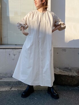 「アイテム（ノーカラーコート）」を使った、hanaeさん（レディース・153cm・30代）の冬コーディネート
