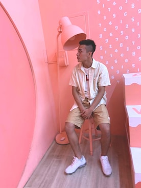 「HELIOPOLE（エリオポール）のアイテム」を使った、張佑佑さん（メンズ・171cm）の夏コーディネート