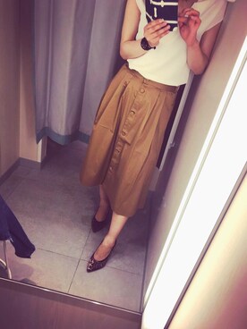 「H&M（エイチ・アンド・エム）のアイテム（タンクトップ）」を使った、ymdさん（レディース・163cm）の春コーディネート