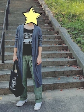 「UNIQLO（ユニクロ）のアイテム（カーディガン/ボレロ、グレー系）」を使った、ひーさん（レディース）の秋コーディネート