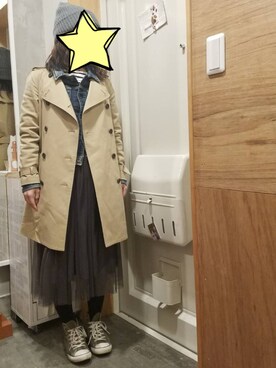 「YANUK（ヤヌーク）のアイテム（ジャケット/アウター）」を使った、ひーさん（レディース・153cm）の春コーディネート
