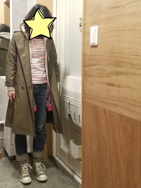 「Simplicite（サンプリシテ）のアイテム（トレンチコート）」を使った、ひーさん（レディース・153cm）の春コーディネート