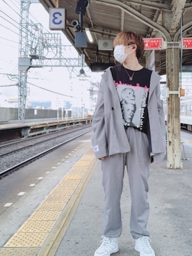 「neos（ネオス）のアイテム（テーラードジャケット）」を使った、Ren.さん（メンズ・160cm）の秋コーディネート