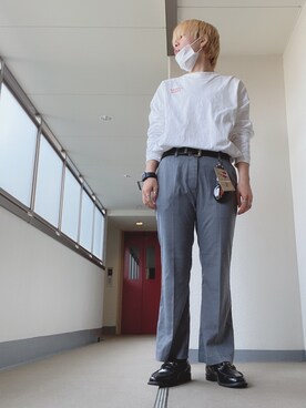 「Adoon plain（アドーンプレーン）のアイテム（パンツ）」を使った、Ren.さん（メンズ・160cm・20代）の春コーディネート