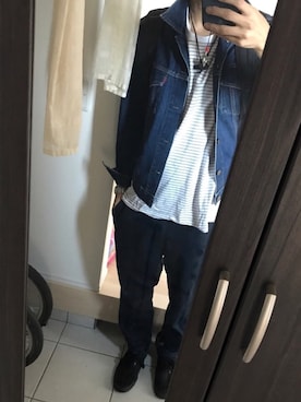 「Big John（ビッグジョン）のアイテム（デニムジャケット）」を使った、U☆kiさん（メンズ・171cm）の春コーディネート