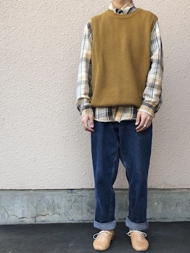 「アイテム（バレエシューズ）」を使った、yopさん（メンズ・170cm）の秋コーディネート