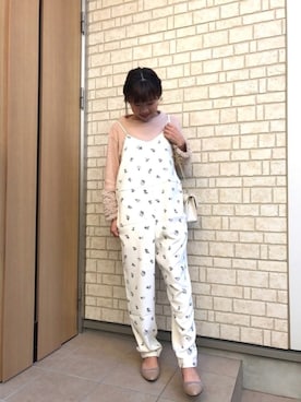 「flower」｜「アイテム（オールインワン・サロペット）」を使った、AI♡さん（レディース・156cm）の冬コーディネート