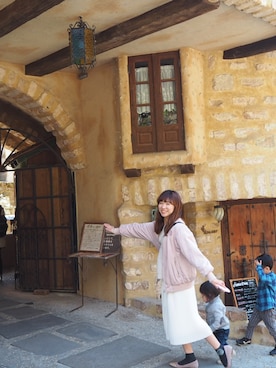 「ペタンコ靴」｜「アイテム（ブルゾン）」を使った、AI♡さん（レディース・156cm）の春コーディネート