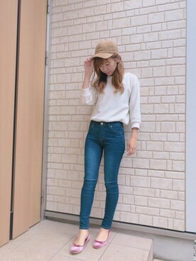 「RAY CASSIN（レイカズン）のアイテム（キャップ）」を使った、AI♡さん（レディース・156cm）の秋コーディネート