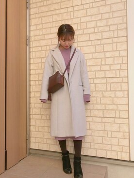 「FREE'S MART（フリーズマート）のアイテム（チェスターコート）」を使った、AI♡さん（レディース・156cm）の冬コーディネート