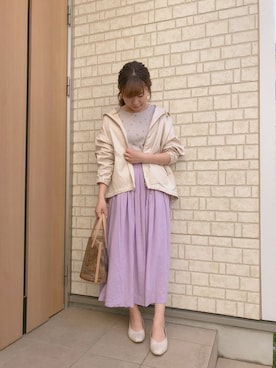 「Bou Jeloud（ブージュルード）のアイテム（ブルゾン）」を使った、AI♡さん（レディース・156cm）の春コーディネート