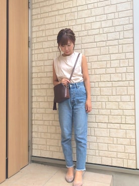 「アイテム（レインシューズ、シルバー系）」を使った、AI♡さん（レディース・156cm）の夏コーディネート
