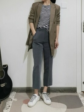 「休闲」｜「アイテム（フォーマルスーツ/小物）」を使った、trisha_hさん（レディース・159cm）の秋コーディネート