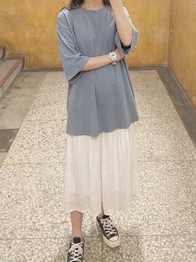 「OWN（オウン）のアイテム」を使った、リタさん（レディース・166cm）の夏コーディネート