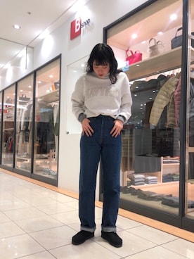 「orcival」｜「アイテム（スウェット）」を使った、HIRAさん（レディース・167cm）の冬コーディネート