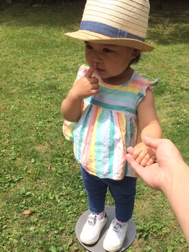 「babyGAP（babyGAP）のアイテム（シャツ/ブラウス、その他）」を使った、aomamaさん（キッズ・80cm）の夏コーディネート