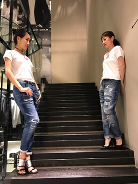 「diesel denim」｜かとちゃんさん（レディース・162cm）の夏コーディネート