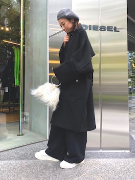 「DIESEL（ディーゼル）のアイテム（その他アウター）」を使った、かとちゃんさん（レディース・162cm）の秋コーディネート