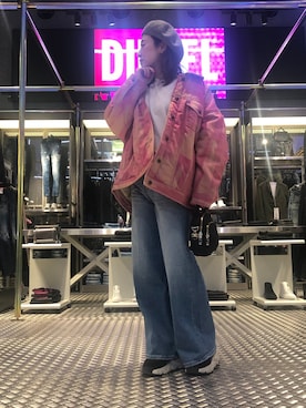 「DIESEL OSAKA」｜「アイテム（ブルゾン）」を使った、かとちゃんさん（レディース・162cm）の冬コーディネート