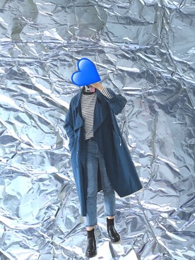 「blue」｜「アイテム（ブーティ）」を使った、Jasmine さん（レディース・169cm）の秋コーディネート