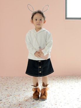 「アイテム（ブーツ）」を使った、sorotto_sさん（キッズ・100cm）の秋コーディネート