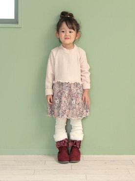 「アイテム（ブーツ）」を使った、sorotto_sさん（キッズ・100cm）の秋コーディネート