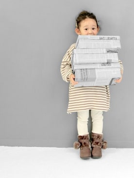 「アイテム（ブーツ）」を使った、sorotto_sさん（キッズ・100cm）の秋コーディネート