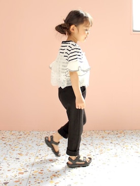 「アイテム（サンダル）」を使った、sorotto_sさん（キッズ・100cm）の春コーディネート