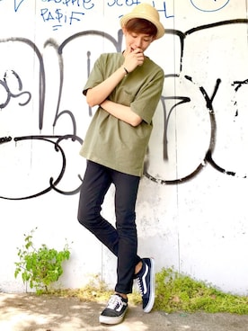 「KANGOL（カンゴール）のアイテム（キャップ）」を使った、override_officialさん（メンズ・178cm）の春コーディネート