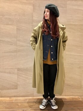 「シャギー」｜「アイテム（ハンチング/ベレー帽）」を使った、override_officialさん（レディース・155cm）の冬コーディネート