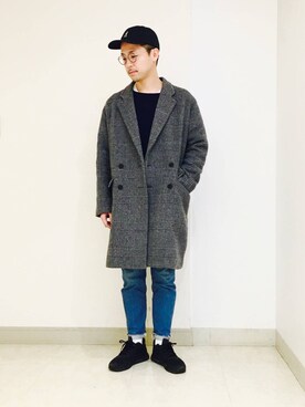 「KANGOL（カンゴール）のアイテム（キャップ）」を使った、override_officialさん（メンズ・171cm）の冬コーディネート