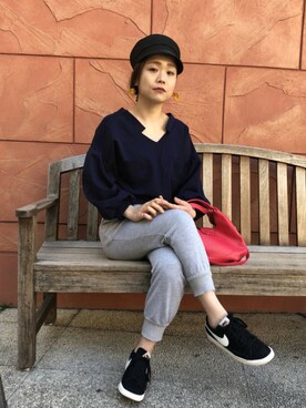 「OVERRIDE（オーバーライド）の【override】OR P.B Marine BOU / 【オーバーライド】ペーパーブレード　マリン　ボウ（キャップ）」を使った、override_officialさん（レディース・160cm）の春コーディネート