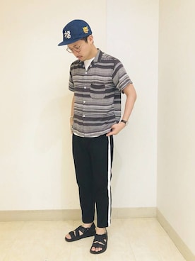 「THE FACTORY MADE（ザ ファクトリー メイド）のアイテム（キャップ）」を使った、override_officialさん（メンズ・171cm）の夏コーディネート