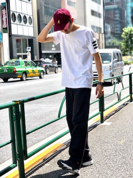 「KANGOL（カンゴール）のアイテム（キャップ）」を使った、override_officialさん（メンズ・178cm）の夏コーディネート