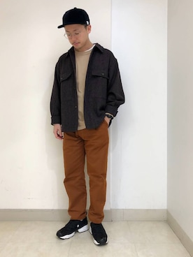 「THE FACTORY MADE（ザ ファクトリー メイド）のアイテム（キャップ）」を使った、override_officialさん（メンズ・171cm）の冬コーディネート