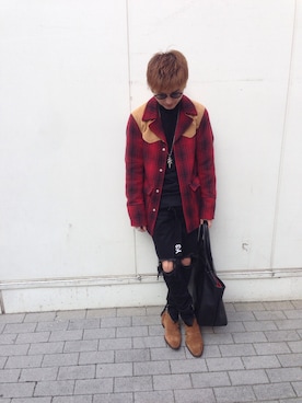 「SAINT LAURENT PARIS（サンローランパリ）のアイテム（ブルゾン）」を使った、ゆうたさん（メンズ・166cm）の冬コーディネート