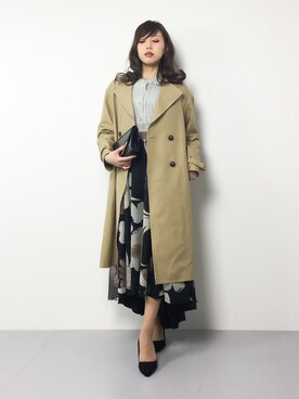 「green label relaxing（グリーンレーベルリラクシング）のアイテム（トレンチコート）」を使った、JULIAさん（レディース・160cm）の冬コーディネート
