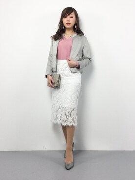 「NOMBRE IMPAIR（ノンブルアンペール）のアイテム（ブルゾン）」を使った、JULIAさん（レディース・160cm）の春コーディネート
