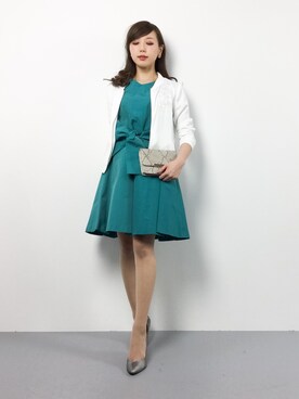 「パーティースタイル」｜「アイテム（ブルゾン）」を使った、JULIAさん（レディース・160cm）の春コーディネート
