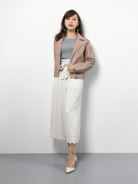 「夢展望（ユメテンボウ）のアイテム（その他アウター）」を使った、JULIAさん（レディース・160cm）の春コーディネート