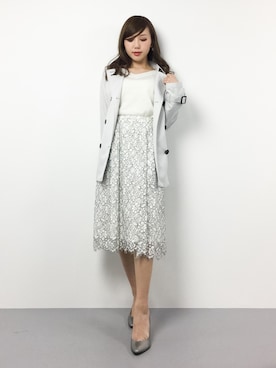 「Honeys（ハニーズ）のアイテム（トレンチコート）」を使った、JULIAさん（レディース・160cm）の春コーディネート