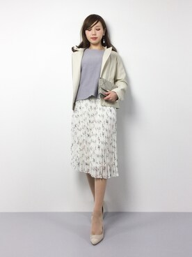 「ペールトーン」｜「アイテム（ライダースジャケット）」を使った、JULIAさん（レディース・160cm）の春コーディネート