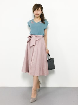 「MERCURYDUO（マーキュリーデュオ）のアイテム（ジャージ）」を使った、JULIAさん（レディース・160cm）の秋コーディネート