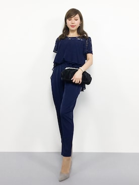 「二次会」｜「アイテム（サロペット/オーバーオール）」を使った、JULIAさん（レディース・160cm）の秋コーディネート