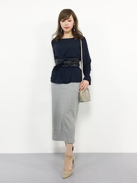 「HusHusH（ハッシュアッシュ）のアイテム」を使った、JULIAさん（レディース・160cm）の秋コーディネート