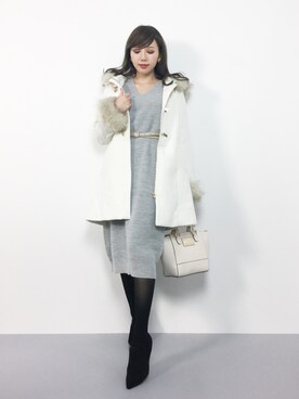 「Honeys（ハニーズ）のアイテム（ダッフルコート）」を使った、JULIAさん（レディース・160cm）の秋コーディネート