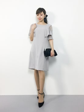 「アイテム（ドレス、グレー系）」を使った、JULIAさん（レディース・160cm）の秋コーディネート