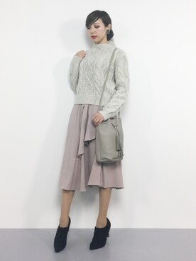 「Ameri（アメリ）のアイテム（トップス）」を使った、JULIAさん（レディース・160cm）の冬コーディネート