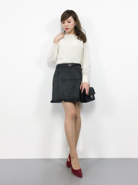 「TITTY&CO.（ティティーアンドコー）のアイテム」を使った、JULIAさん（レディース・160cm）の冬コーディネート