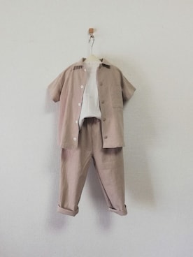 「Handmade（ハンドメイド）のアイテム（セットアップ）」を使った、picari さん（キッズ・100cm）の春コーディネート